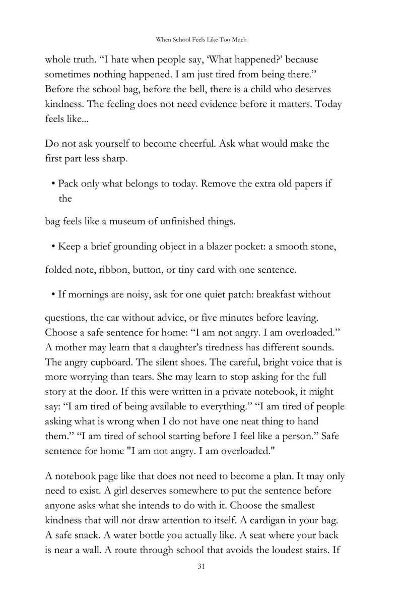 When School Feels Too Much, manuscript page 31