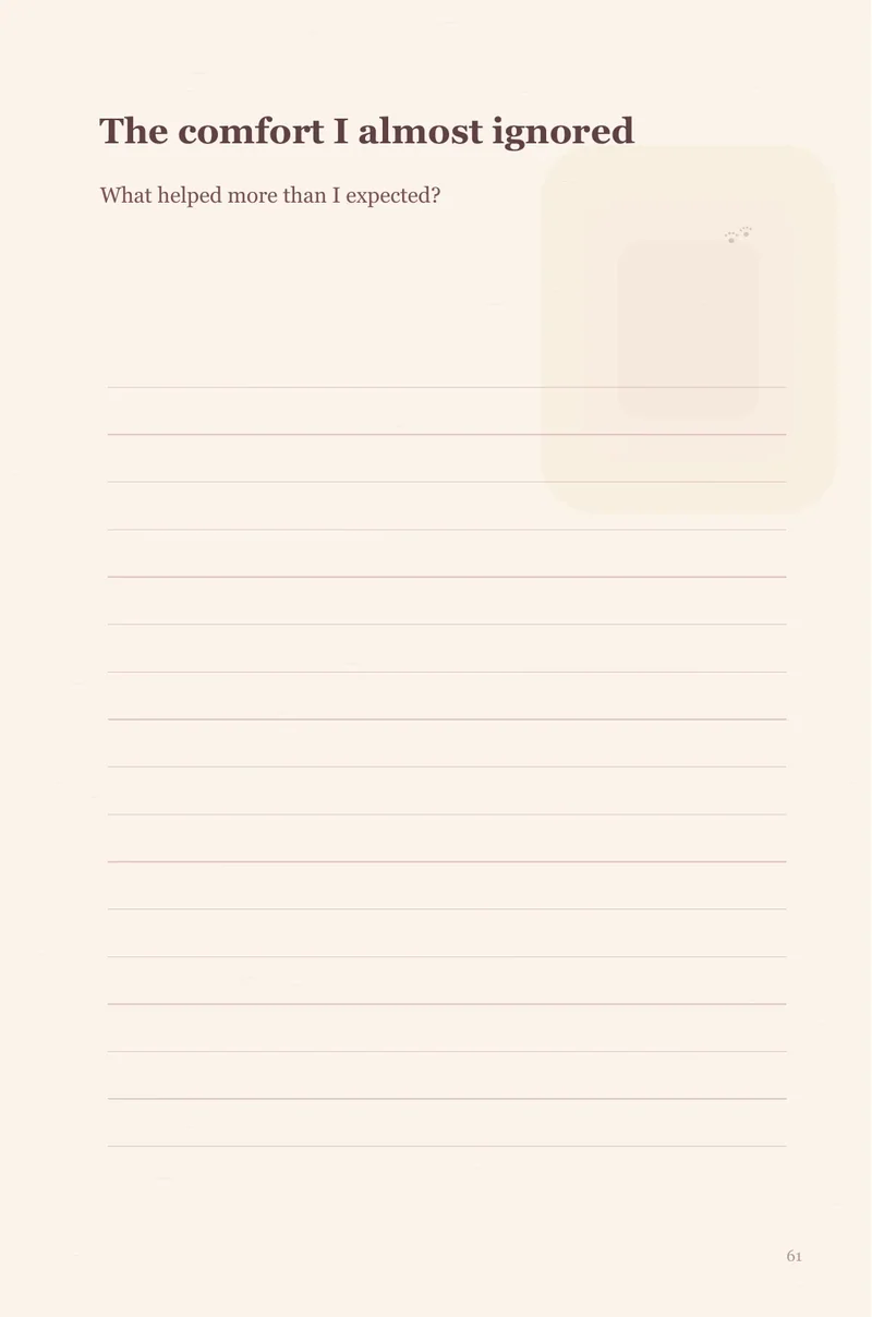 Journal page 61: What helped more than I expected?